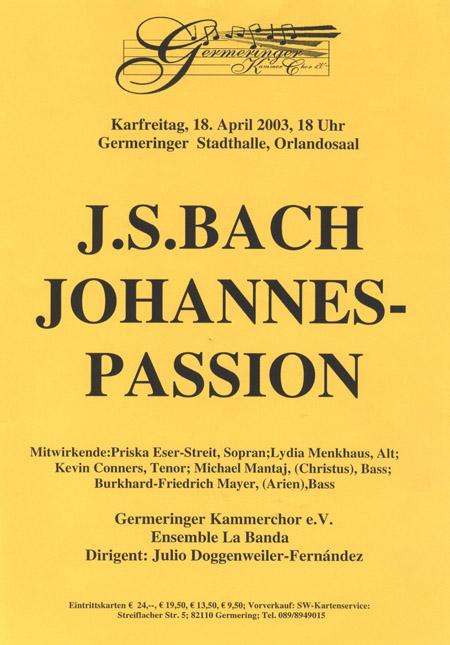 Plakat Joh. Passion 2007