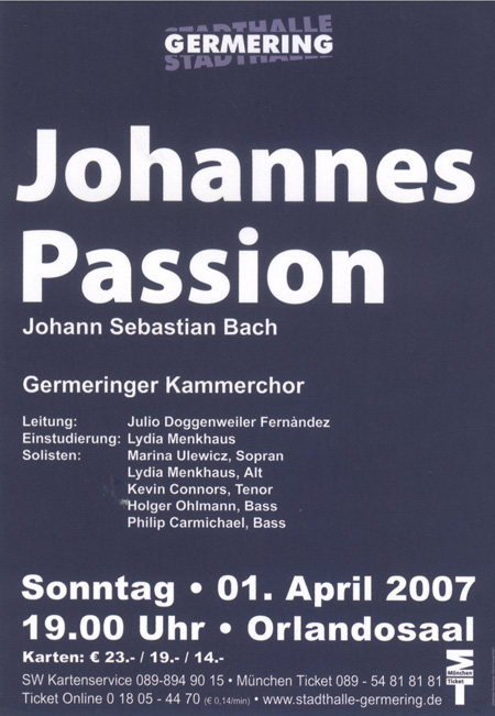 Plakat Joh. Passion 2007